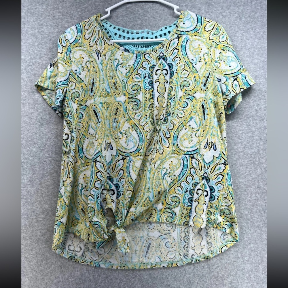 New Directions Multicolor Paisley Blouse